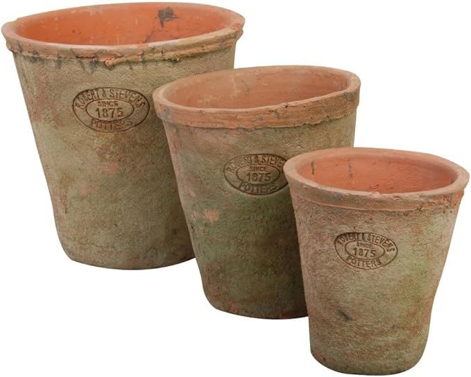 Esschert Design AT01 Aged Terracotta Round Pots (Set of 3) | Amazon (US)