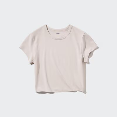 Ultra Stretch AIRism Cropped Short-Sleeve T-Shirt | UNIQLO US | UNIQLO (US)
