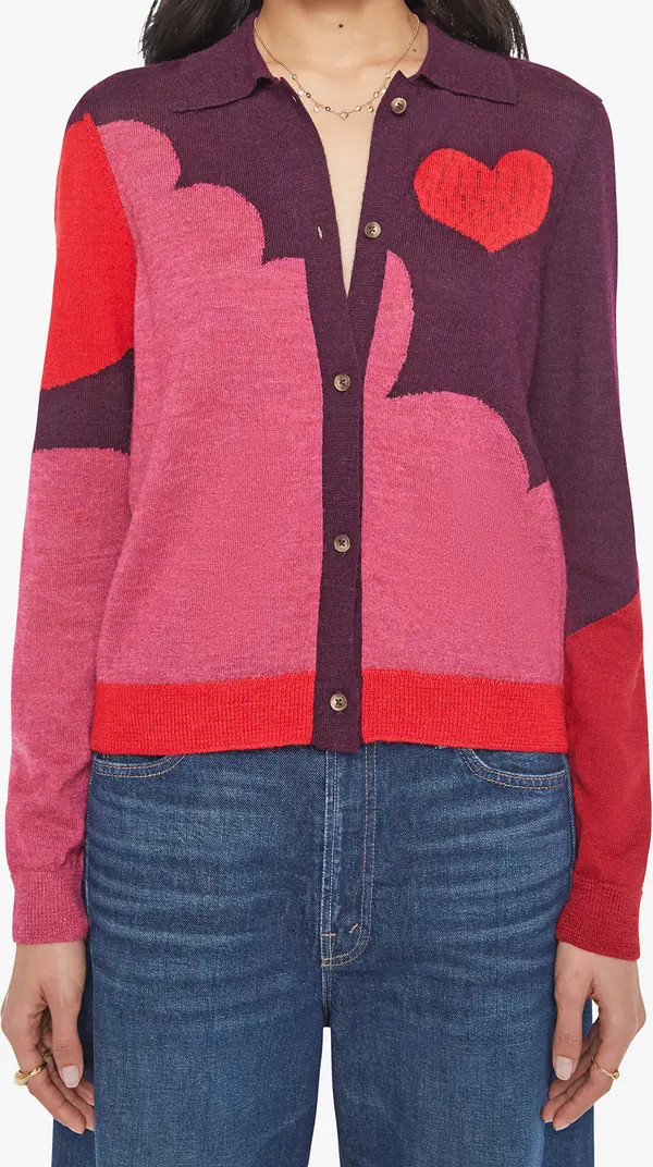 MOTHER The Racquet Abstract Print Alpaca Cardigan | Nordstromrack | Nordstrom Rack