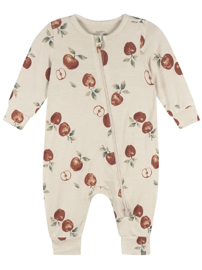 Modern Moments by Gerber Neutral Two-Way Zip Viscose Coverall, Sizes Newborn - 24 Months | Walmart (US)