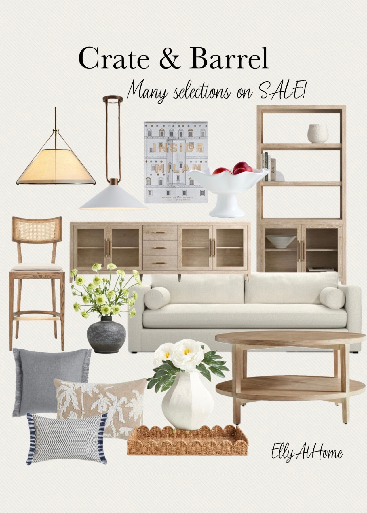 Extra rewards for credit card holders! Memorial Day sales! Summer living room styling with new furniture collections, rug on sale, sofa, throw pillows, blankets, vases, florals, marble wine chiller, wine glasses, glass candleholders on sale. Crate & Barrel home styling. 

#LTKSaleAlert #LTKHome #LTKFindsUnder50