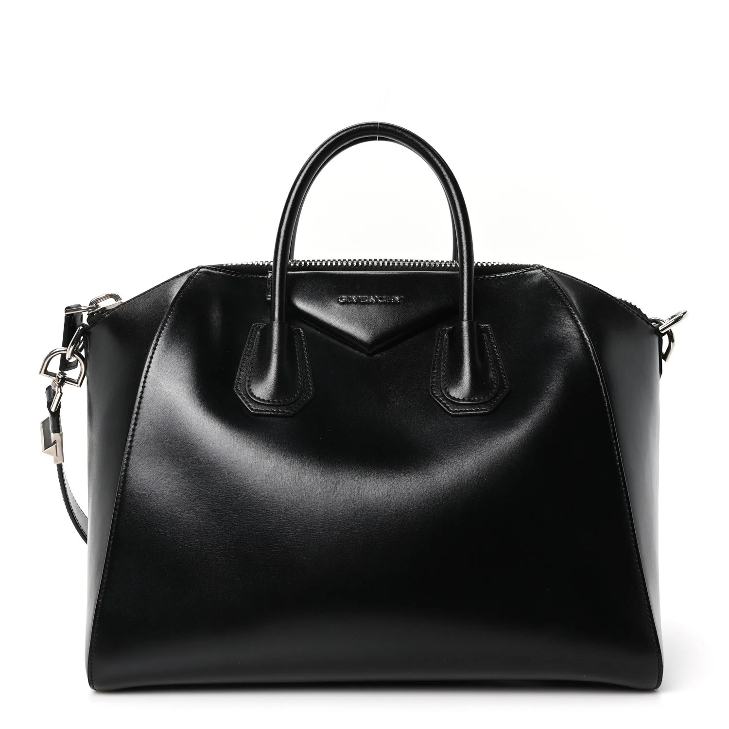 Shiny Lord Calfskin Large Antigona Black | FASHIONPHILE (US)