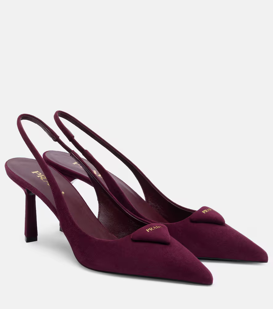 Prada 75 suede slingback pumps | Mytheresa (UK)