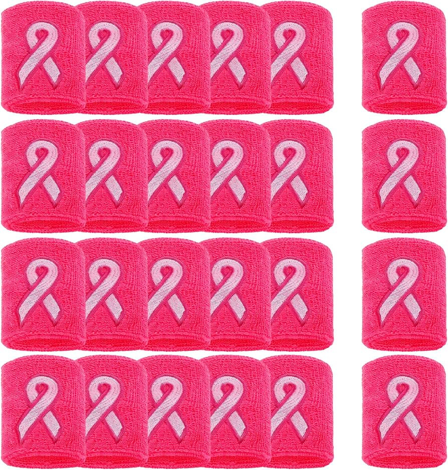 24Pcs Breast Cancer Awareness Accessories Wristbands for Youth Men Women | Amazon (US)