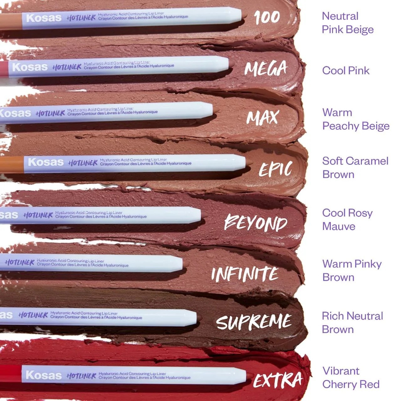 My favorite lip liners ever - they stay on all night through eating and drinking. My favorite shades are mega, beyond, and infinite!