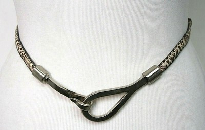 annabella GRAY BLACK SNAKE REAL LEATHER 0.5"Wd SKINNY ADJUSTABLE BELT S-L (X13  | eBay | eBay US