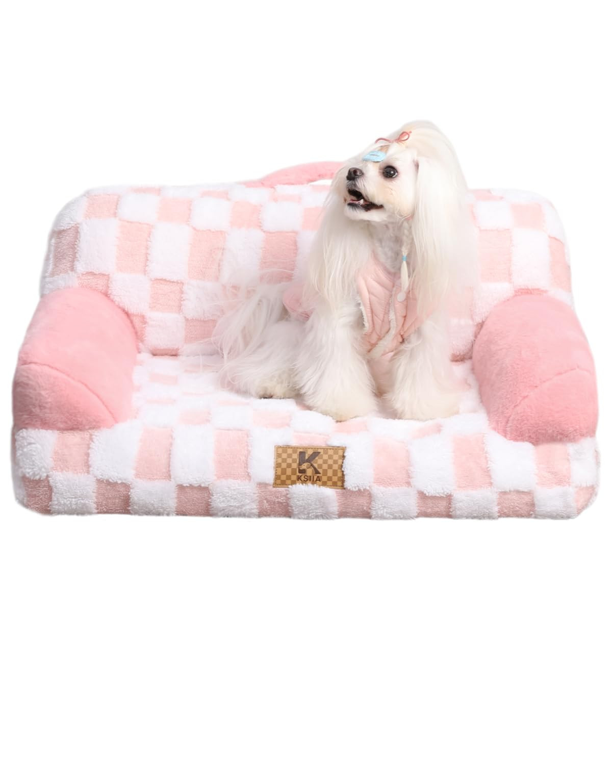 KSIIA Small Dog Bed Waterproof Cat Couch Soft Puppy Bed for Small Dogs with Armrests Cat Sofa Sup... | Amazon (US)