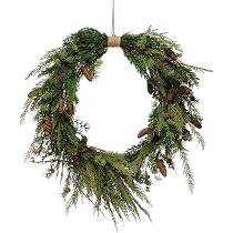 Amazon.com: Creative Co-Op Faux Pine Pinecones & Wrapped Jute Hanger Wreath, Green : Home & Kitch... | Amazon (US)