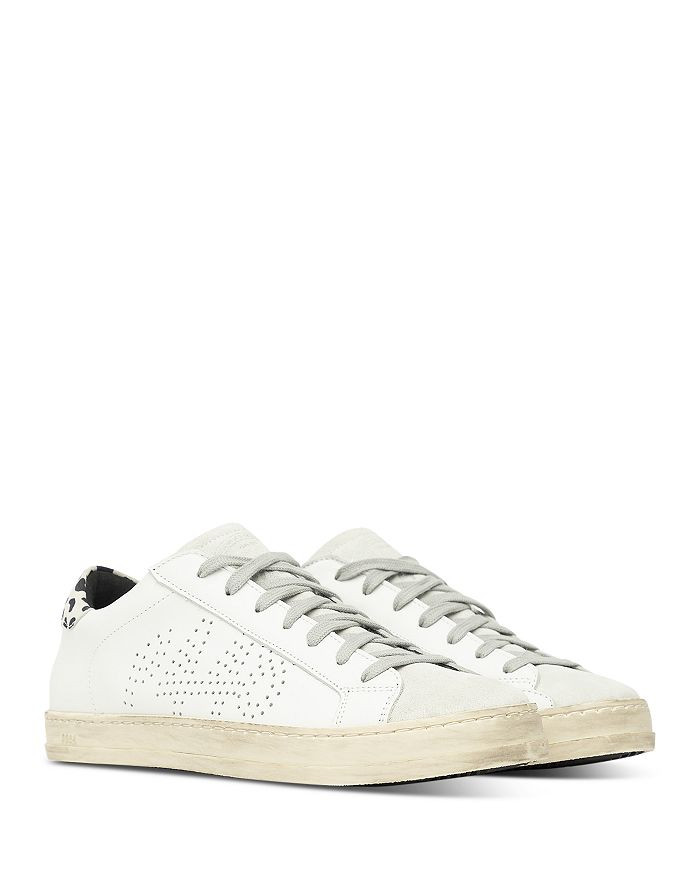 Women's John Perforated Logo & Printed Heel Patch Leather Sneakers | Bloomingdale's (US)