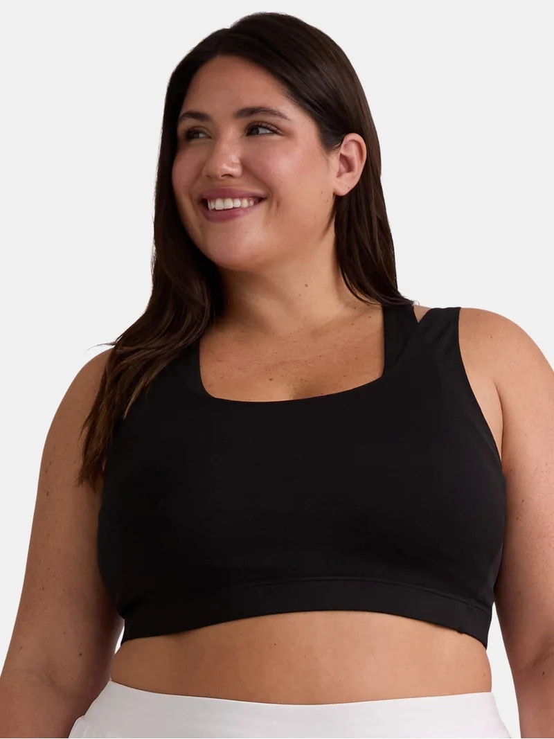 Avia Women's and Women's Plus Double Layer Mesh Sports Bra, Sizes XS-4X | Walmart (US)
