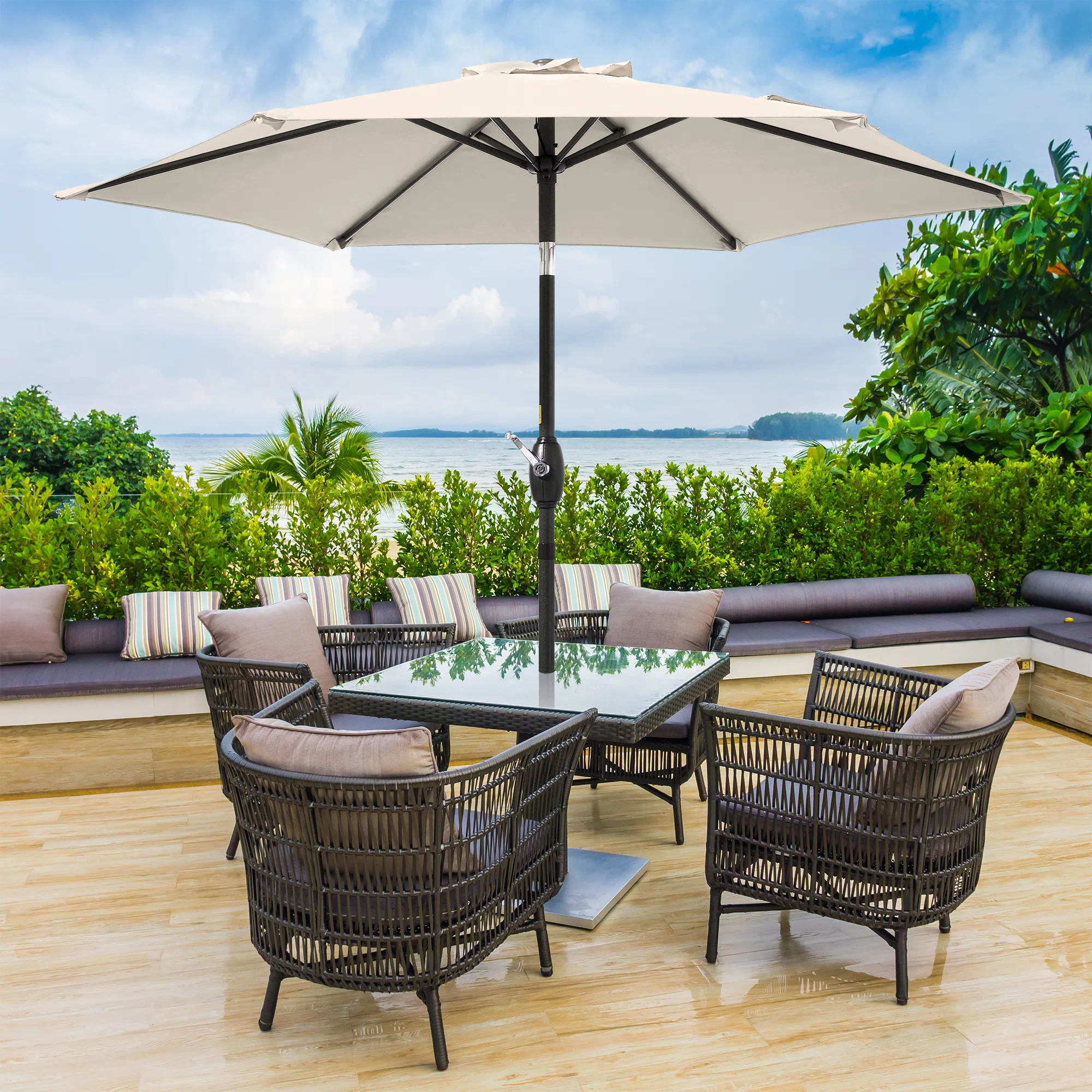 MISSBRELLA 90'' Market Umbrella Table Umbrella for Patio and Outdoor With Tilt Button for Deck & ... | Wayfair North America