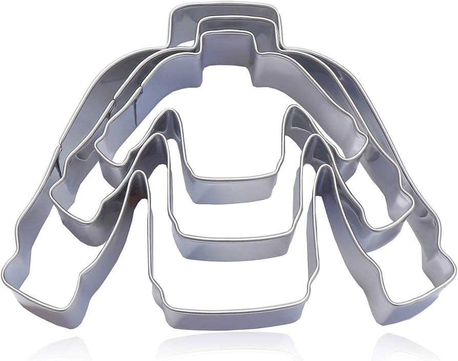 3 Piece Ugly Sweater Cookie Cutter Set - 4 1/5", 3 1/2", 2 1/2" - Christmas Winter Sweater Cookie... | Amazon (US)