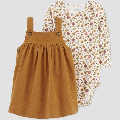 Carter's Just One You®️ Baby Girls' Floral Bodysuit & Skirtall Set - Brown | Target