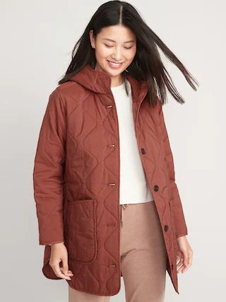 Hooded Quilted Utility Coat for Women | Old Navy (US)