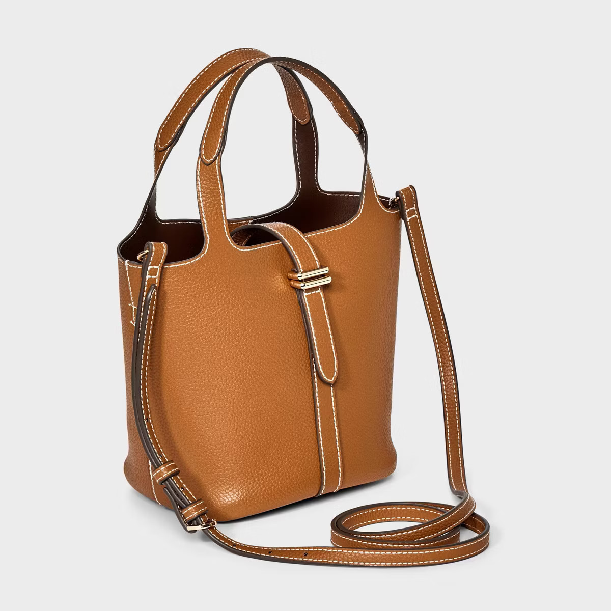 Mini Tulip Tote Handbag with Crossbody Strap - A New Day™ Brown | Target