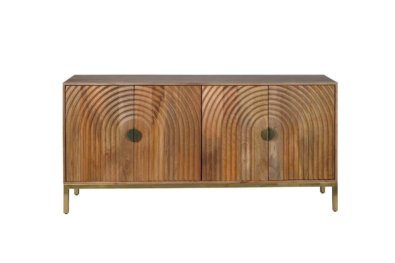 Asher 69 Inch Curved Arch Sideboard Cabinet In Natural | 1stopbedrooms