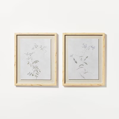 (Set of 2) 16" x 20" Wispy Sprig Framed Wall Canvas - Threshold™ designed with Studio McGee | Target