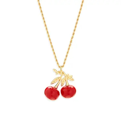 Kenneth Jay Lane Cherry Pendant Necklace in Gold at Nordstrom | Nordstrom