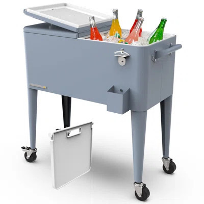 Permasteel 80-Qt Classic Outdoor Patio Cooler On Wheels | Wayfair North America