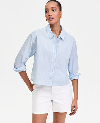 Women's Crystal Embellished Button Down Shirt | Macy's
