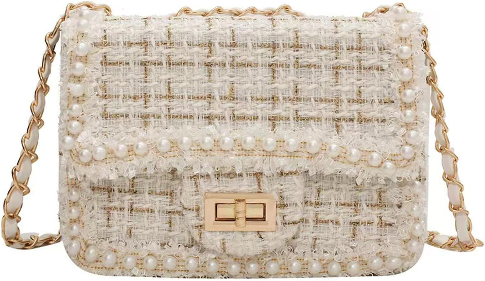 Designer Chain Shoulder Purse for Women Trendy Ladies Quilted Crossbody Bag Clucth Handbags Eveni... | Amazon (US)