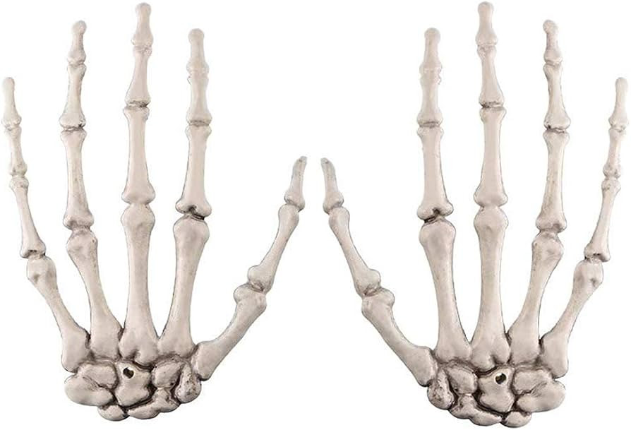 Halloween Skeleton Hands Plastic Fake Hand Skeleton Model for Halloween Props Decorations, Terror... | Amazon (US)