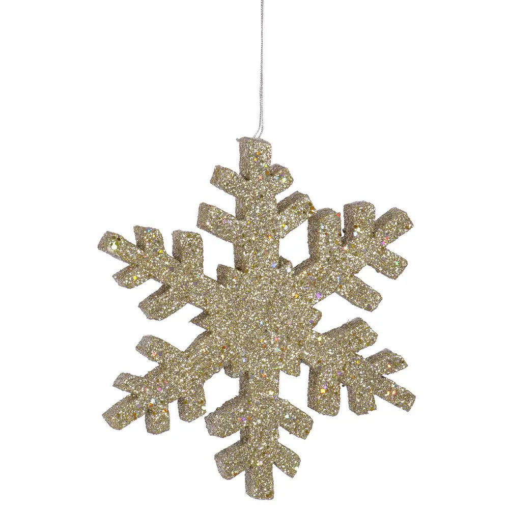 Vickerman 36" Champagne Glitter Snowflake Christmas Ornament - Tan | Bed Bath & Beyond