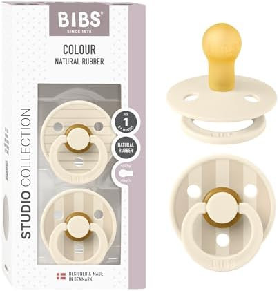 BIBS Pacifiers - Studio 2 Pack | Round Nipple Baby Pacifier | BPA Free Natural Rubber Latex Sooth... | Amazon (US)