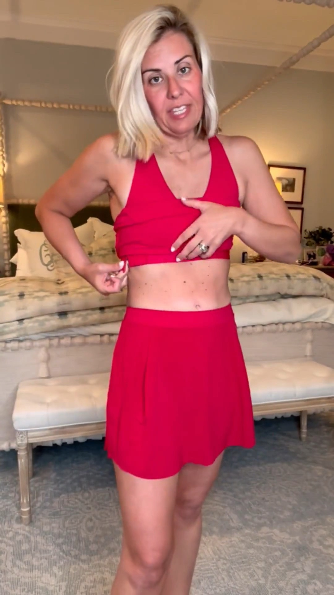 THIS is why Spanx is the best! Their built-in, adjustable shelf bras are absolutely amazing. Literally you can tighten and loosen as needed. I’m wearing XS in the top and small in the skort.

#LTKdayinmylife #LTKmomlife #LTKfitnessgoals