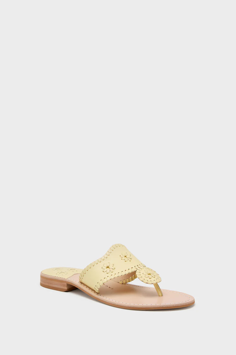 Pastel Yellow Jacks Flat Nappa Sandals | Tuckernuck (US)