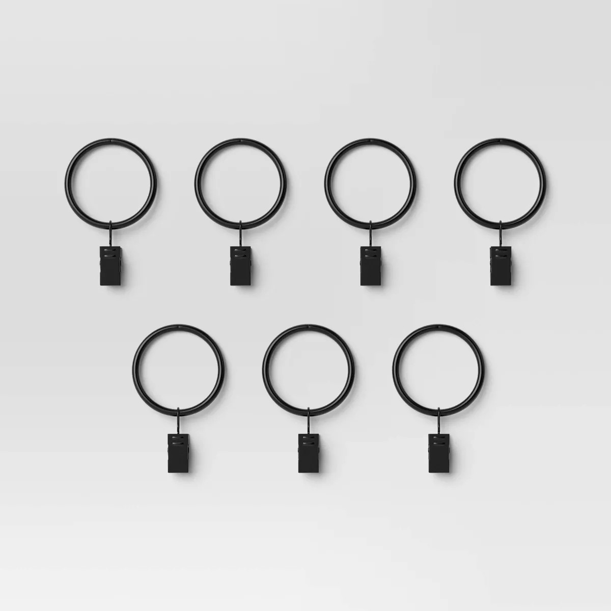 7pk Clip Rings Matte Black - Threshold™ | Target