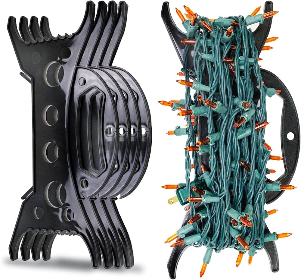 4Pack Christmas Light Storage Holder: All-Purpose Holiday Light Organizer, Black | Amazon (US)