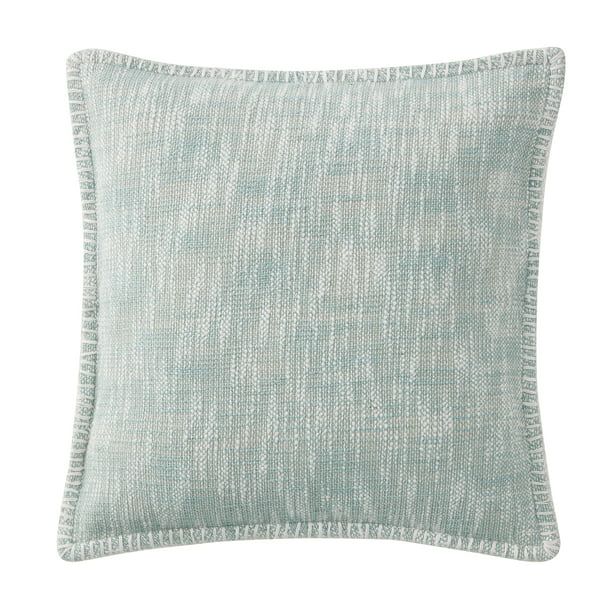 My Texas House Weston Woven Cotton Slub Square Decorative Pillow Cover, 20" x 20", Mint - Walmart... | Walmart (US)