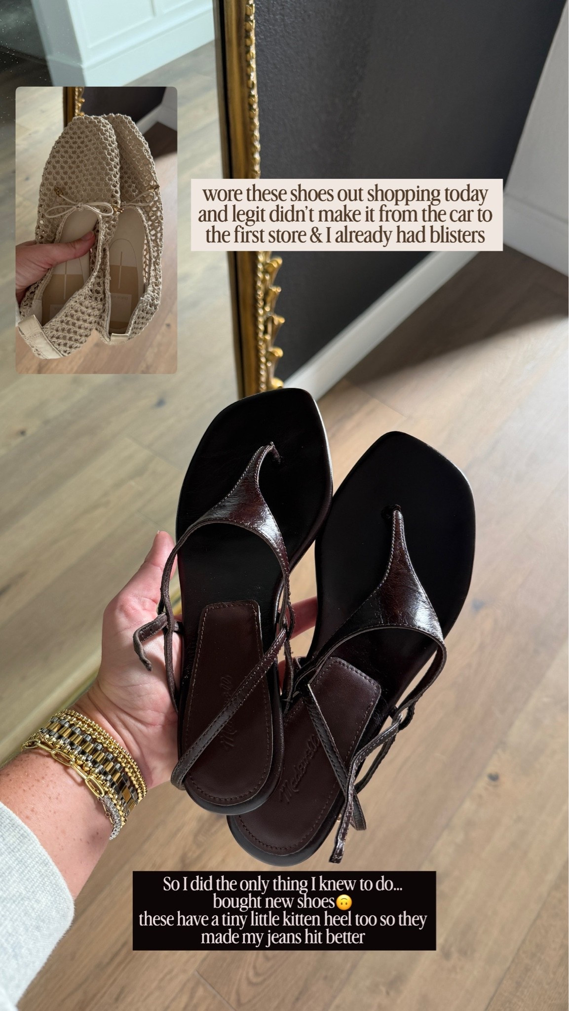 had to pick up a new pair of sandals while out shopping today just so I could walk🙃 they are really cute though & I love the color for transitioning to fall