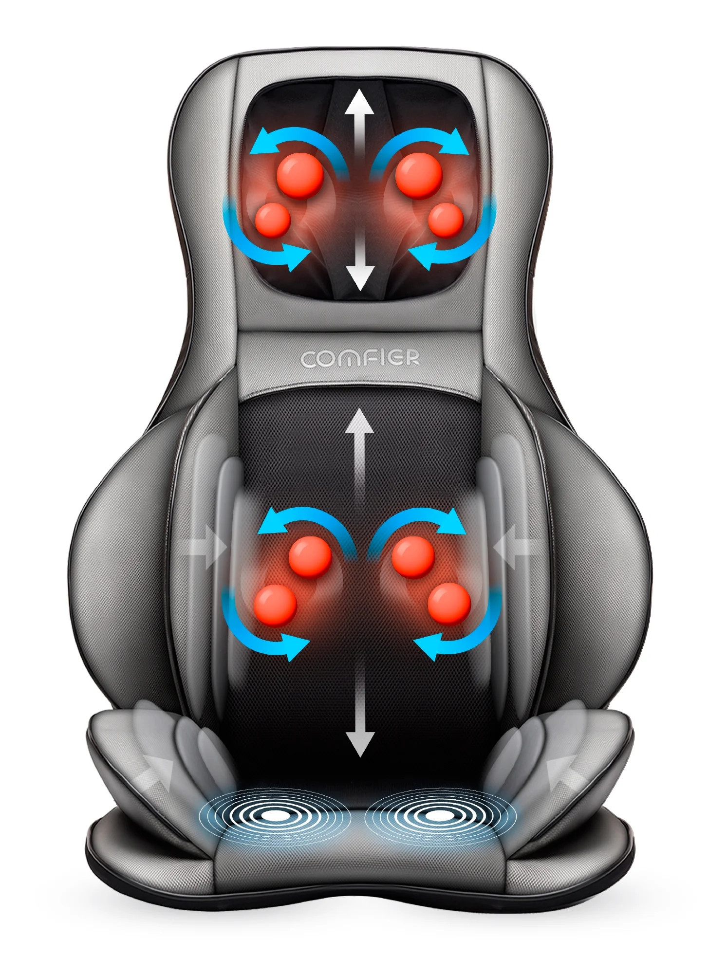 Comfier Neck Back Massager with Heat, Electric Kneading Massage Chair Pad, Air Compression Seat C... | Walmart (US)