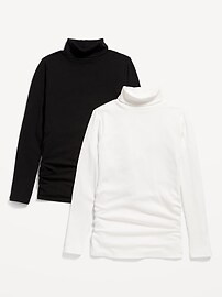Maternity 2-Pack Solid Rib-Knit Turtleneck | Old Navy (US)