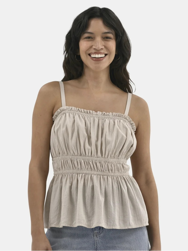 Time and Tru Women's Smocked Tank Top, Sizes XS-XXXL - Walmart.com | Walmart (US)