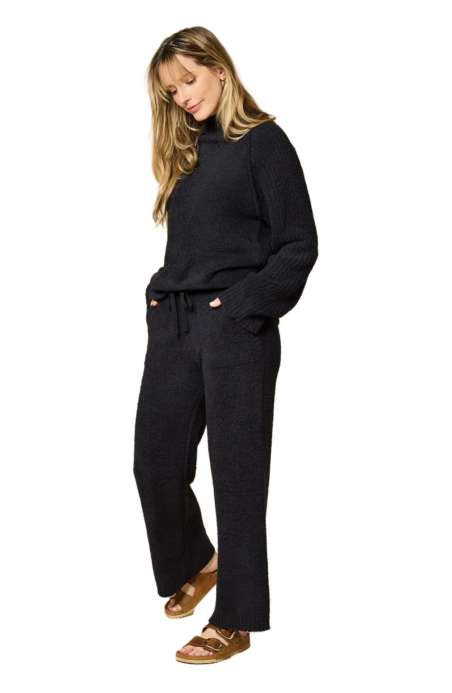 Solid Marshmallow Rib Mock Neck with Long Pant | Nordstrom
