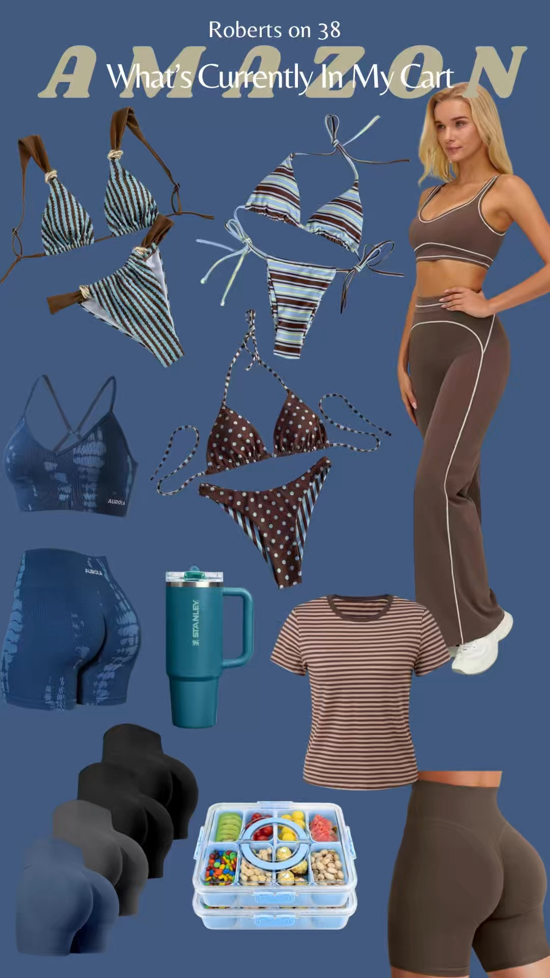 Current cart is giving… summer reset ☀️

Midsize-friendly swimsuits, neutral workout sets, everyday basics, and a few practical finds I’ll actually use on repeat (the snack container + tumbler = mom life essentials). Everything leans comfy, flattering, and easy to mix into real life—not just cute online.

If you’ve been refreshing your closet for warmer days or planning beach/pool fits, this lineup is worth a look 👀

#LTKActive #LTKMidsize #LTKfitnessgoals