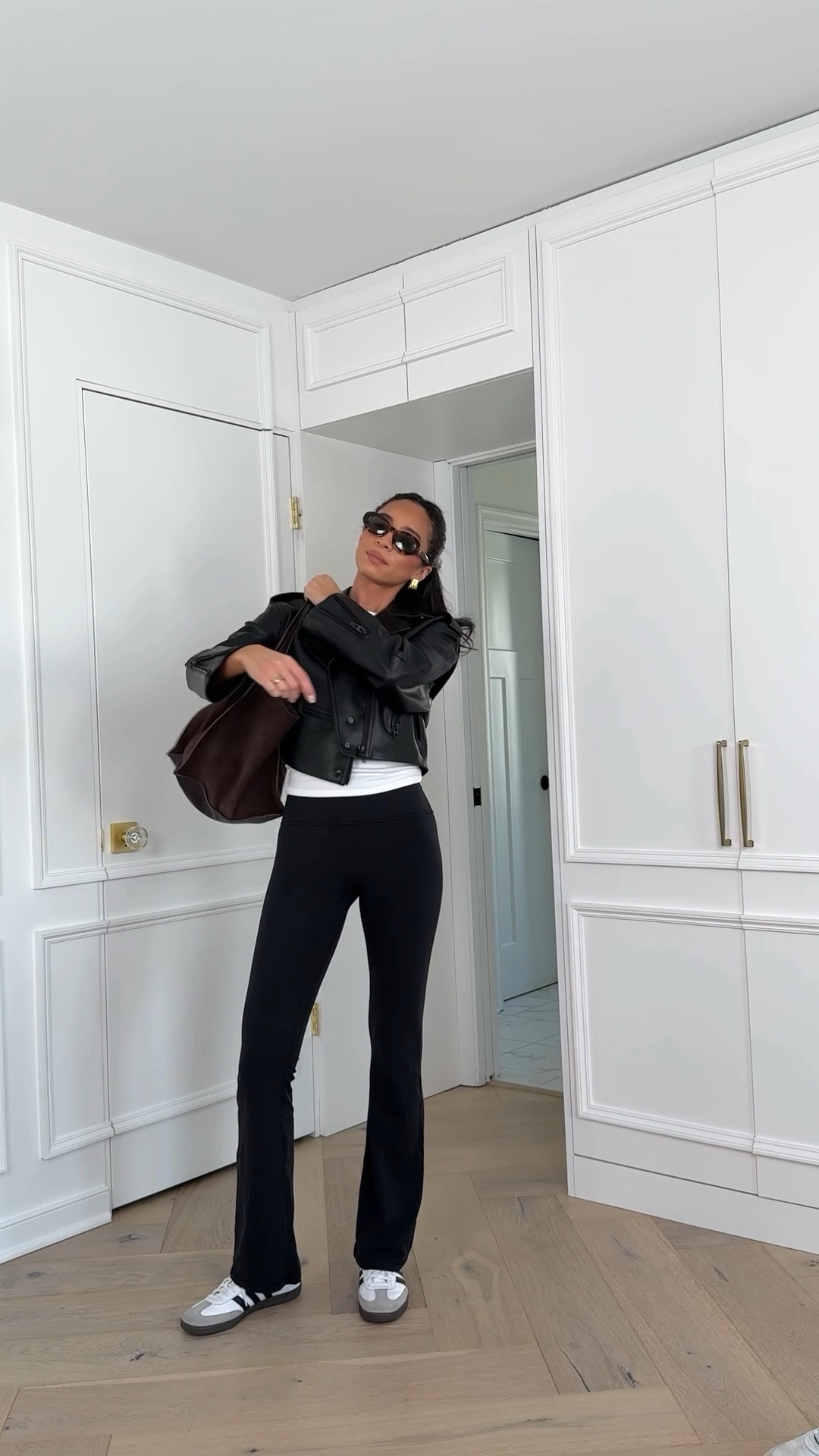 Comfy and chic travel outfit! Exact cropped leather jacket is the blanknyc one from Nordstrom but sold out. Also linked super similar options! Flared leggings are Abercrombie and you can use code AFNENA to save!

Jacket: S
Tee: S
Flared leggings: XS



Airport outfit
Casual outfit
Errands outfit 


#LTKFindsUnder100 #LTKStyleTip #LTKWatchNow