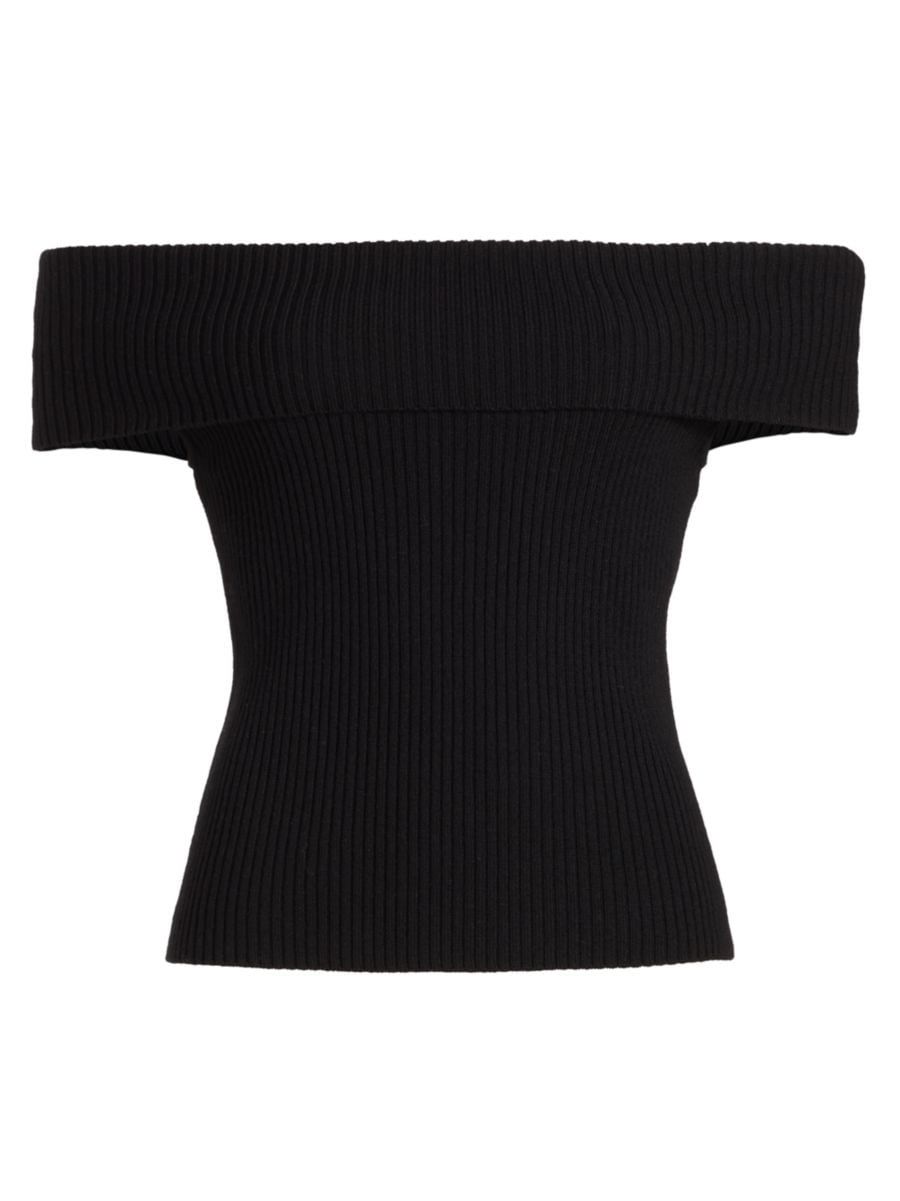 Mindy Rib-Knit Off-The-Shoulder Top | Saks Fifth Avenue