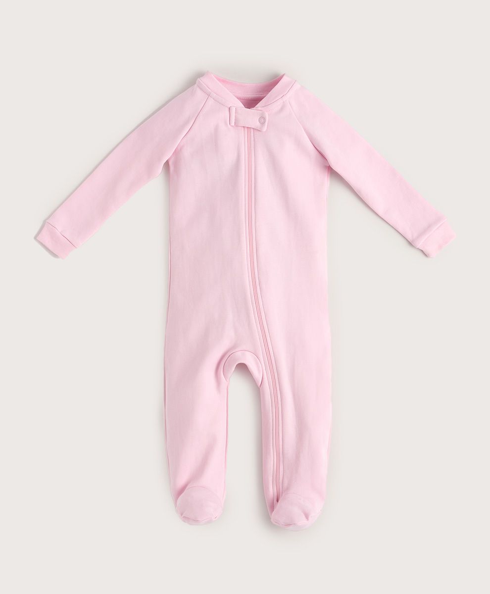 Baby's Ballet Pink Footie Sleeper 9-12 Months | Pact Apparel