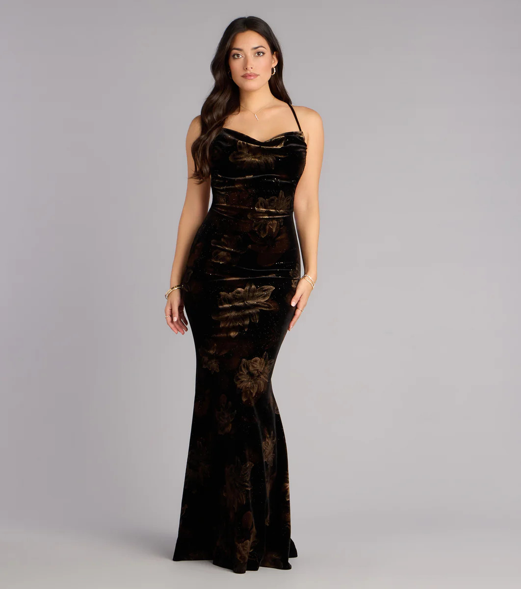 Dalia Floral Velvet Mermaid Formal Dress | Windsor Stores