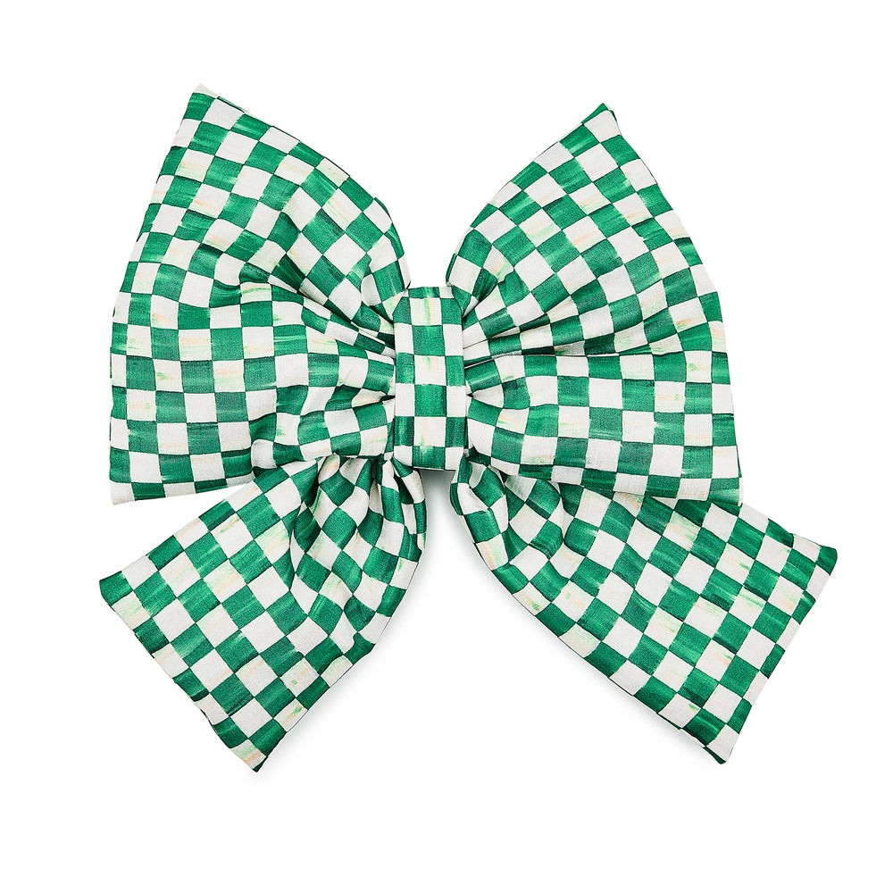 Green Check Medium Bow | MacKenzie-Childs