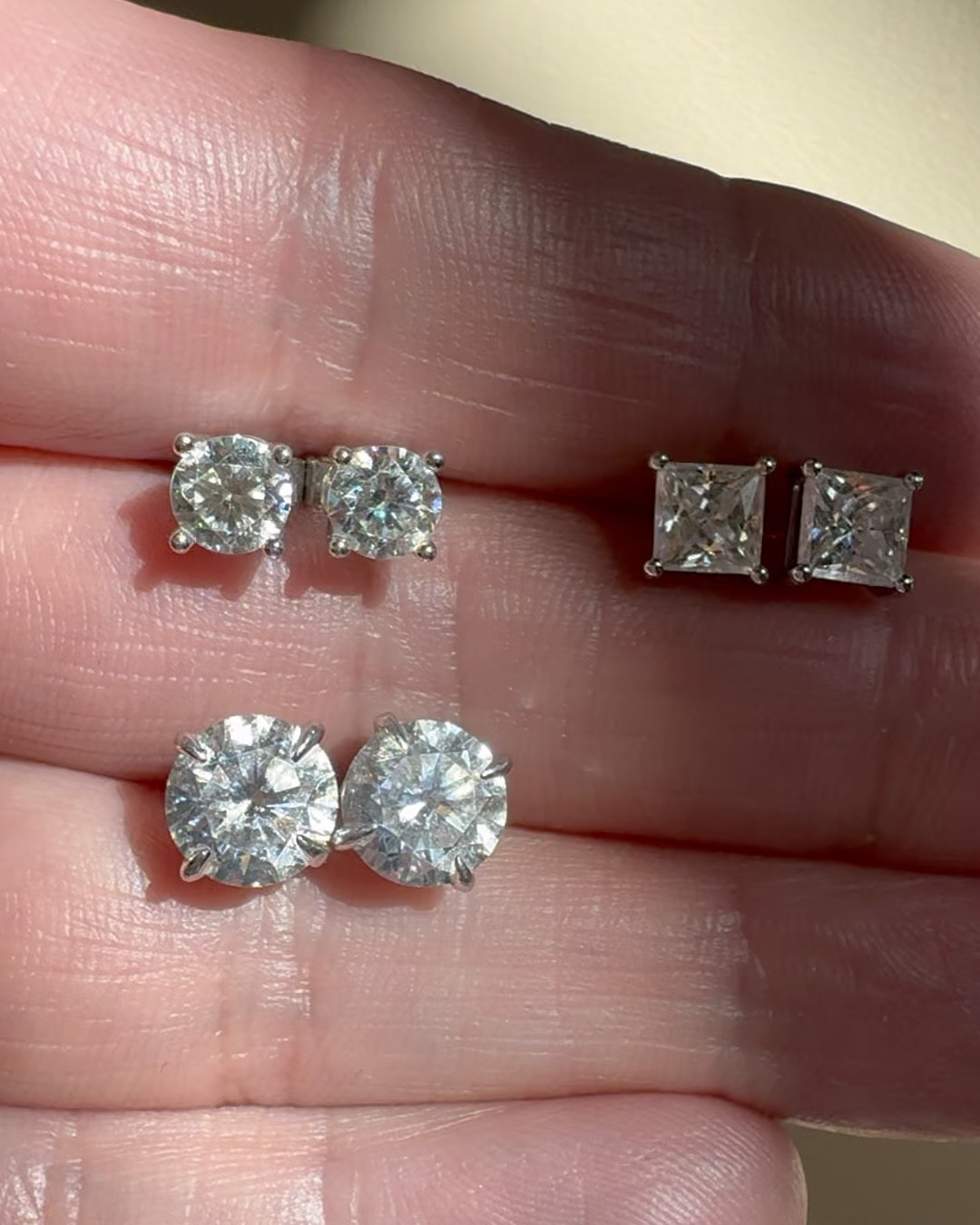 Can you spot the difference between a diamond, a cubic zirconia, and a moissanite?  It’s really hard to tell if you are not an expert as it will come down to the quality and cut. So do yourself a favor and get yourself or a friend, or your teen, a pair of new diamond dupe earrings for the holidays!  Also consider getting yourself a “travel” ring! Leave your engagement or wedding rings at home in the safe and sport a set that won’t break the bank if you accidentally lost them! Linking diamond dupes from Amazon and lab diamonds from Quince.
Pictured : 2.5ct cubic zirconia and two different 1ct moissanites!
#giftyourself
#giftideas
#giftsforteens
#giftsforyourwife
#giftguides
#gifts
#stockingstuffers
#diamonds
#jewelry
#earrings
#travelring


#LTKHoliday #LTKSeasonal #LTKGiftGuide #LTKFindsUnder50 #LTKHoliday #LTKGiftGuide