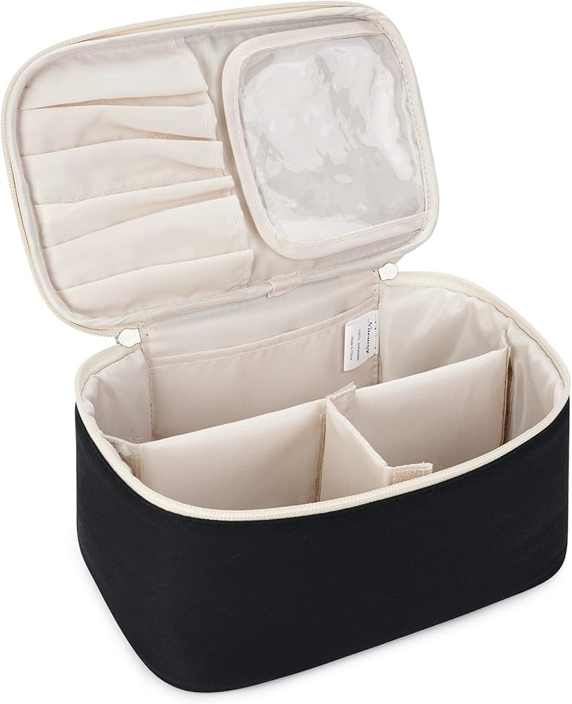 Travel Makeup Bag Large Cosmetic Bag Make up Case Organizer for Women and Girls | Amazon (US)