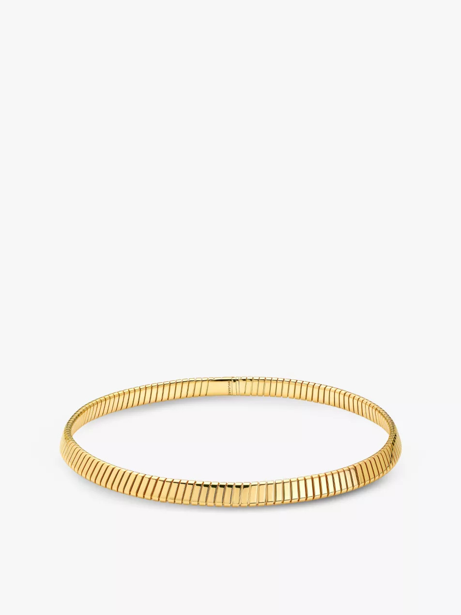 Bvlgari Tubogas 18ct yellow-gold necklace | Selfridges
