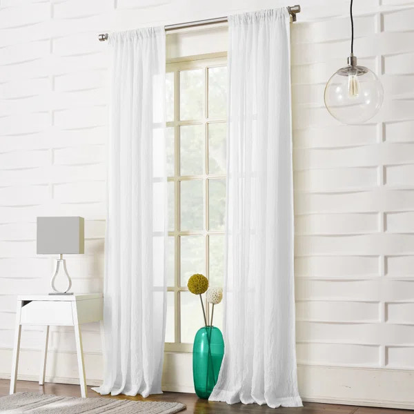 Jaklyn Sheer Rod Pocket Single Curtain Panel | Wayfair North America