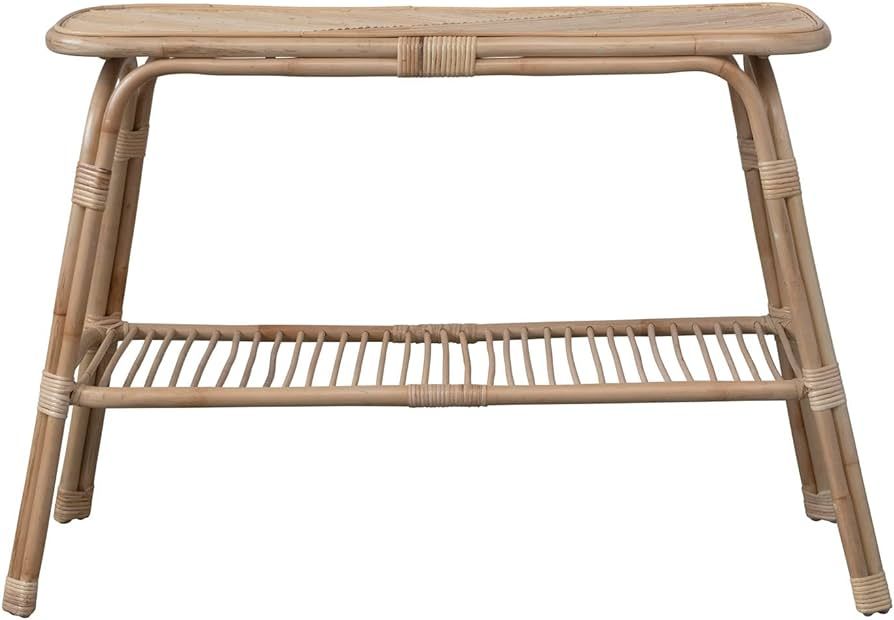 Creative Co-Op Hand-Woven Rattan Shelf Console Table, 44" L x 18" W x 30" H, Natural | Amazon (US)