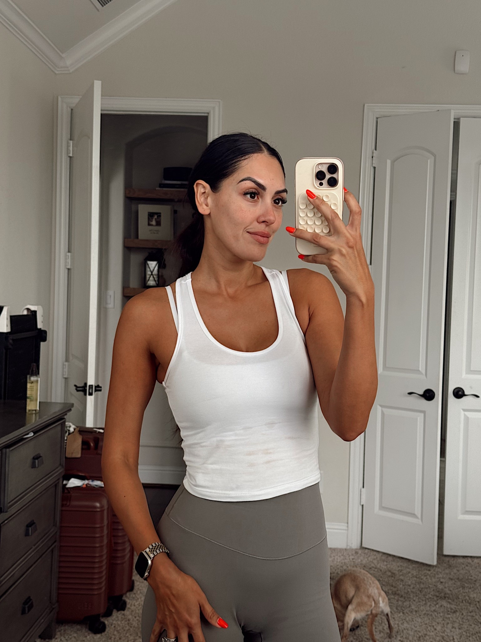 Small tops
Xs leggings 

#LTKmorningroutine #LTKfitnessgoals #LTKdayinmylife